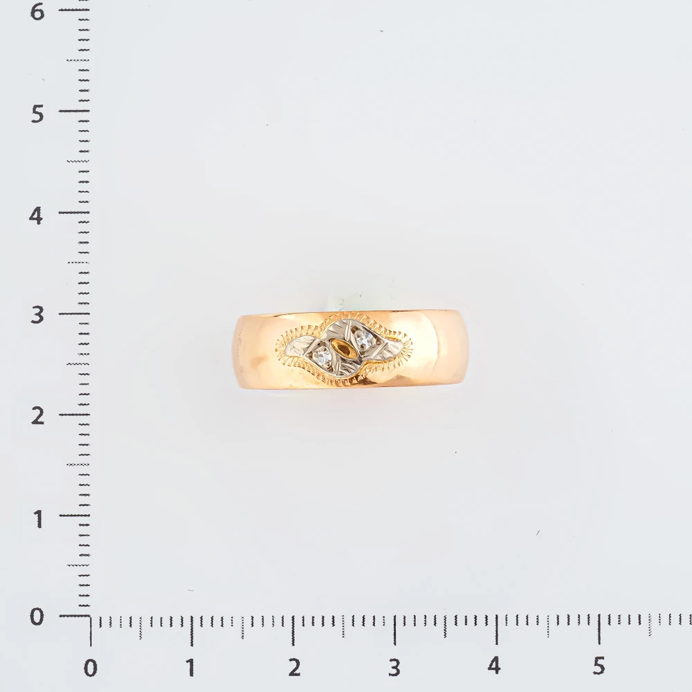 Кольцо с бриллиантом из красного золота 585 пробы