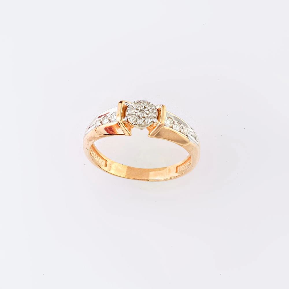 Кольцо с бриллиантом из красного золота 585 пробы