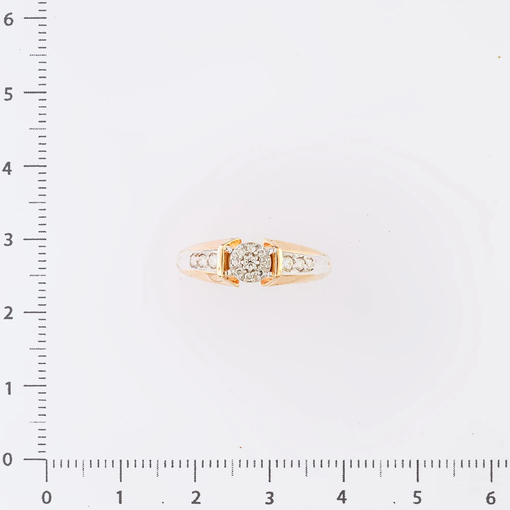 Кольцо с бриллиантом из красного золота 585 пробы