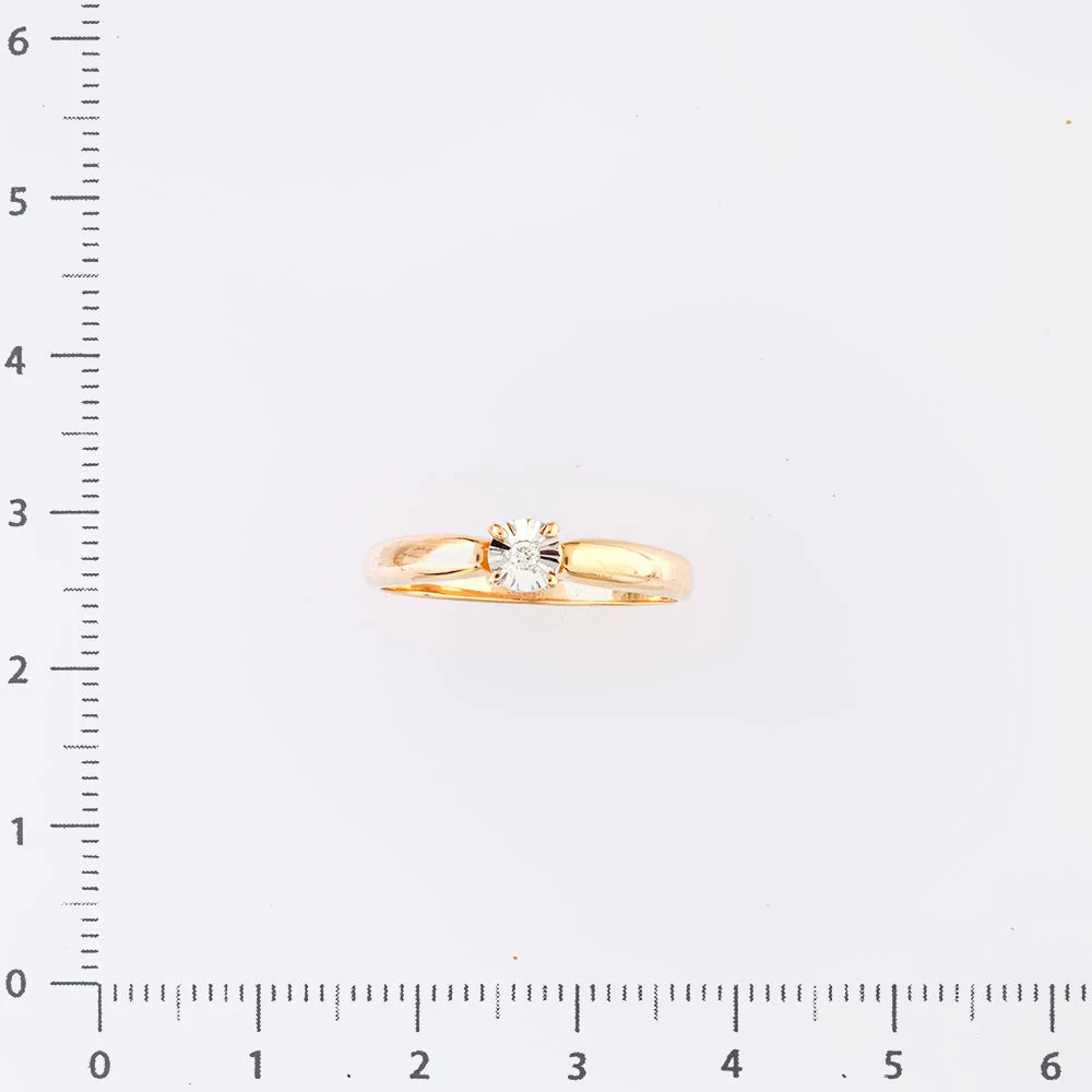 Кольцо с бриллиантом из красного золота 585 пробы