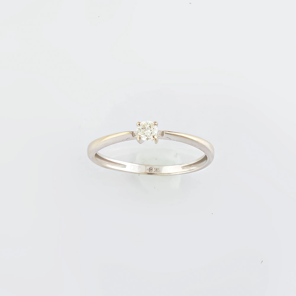 Кольцо с бриллиантом из белого золота 585 пробы