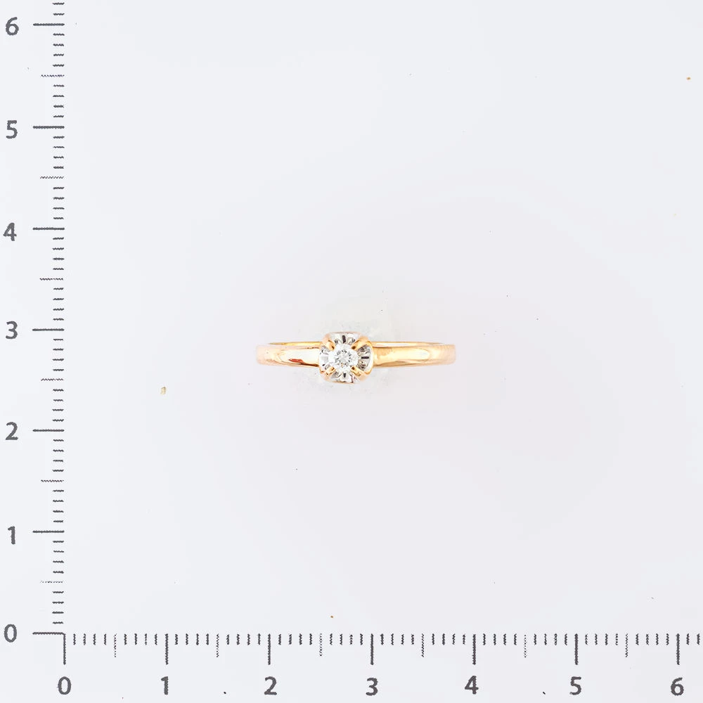 Кольцо с бриллиантом из красного золота 585 пробы