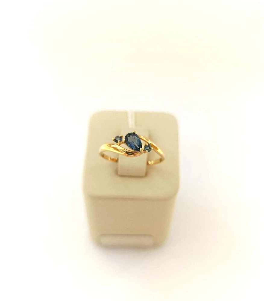 Кольцо с топазом лондон из красного золота 585 пробы