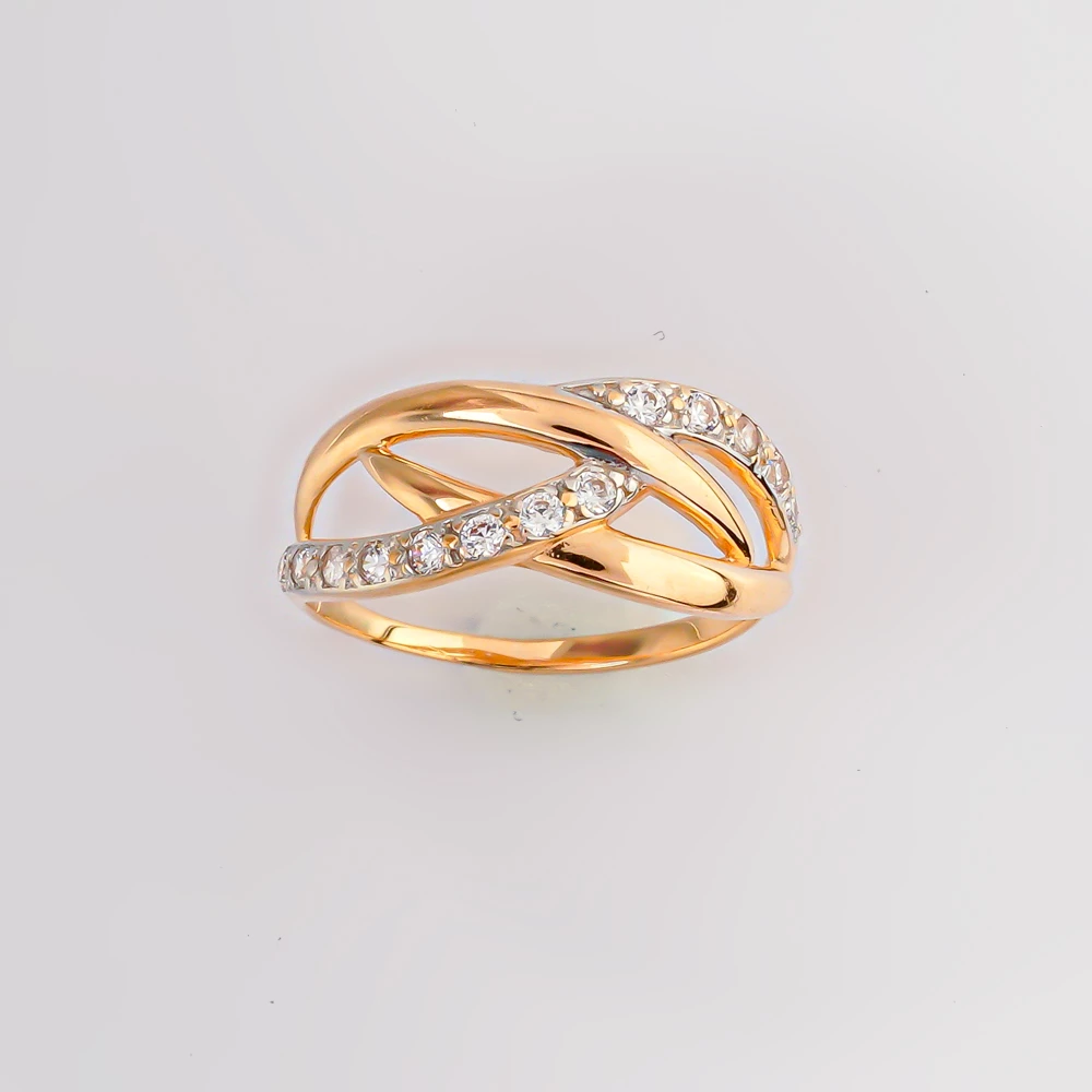 Кольцо с фианитом из красного золота 585 пробы Кольцо с фианитом из красного золота 585 пробы