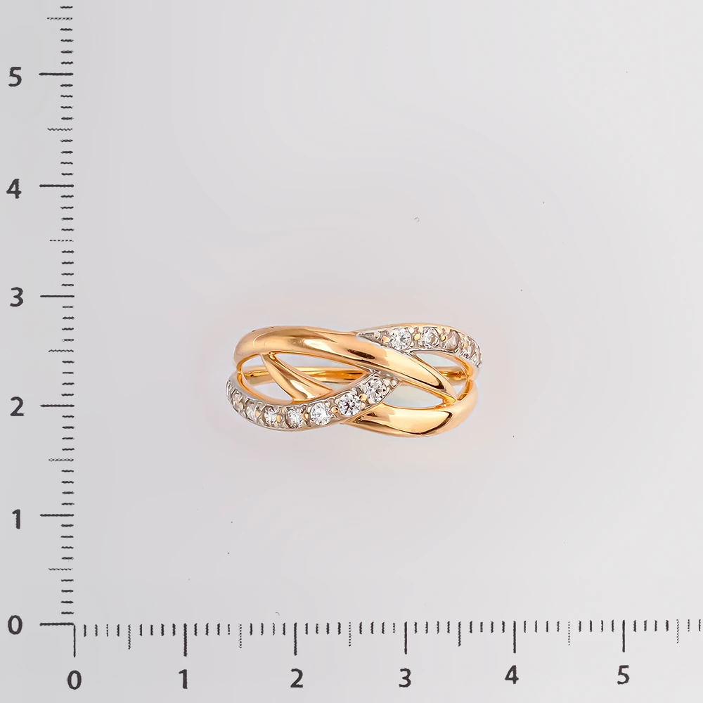 Кольцо с фианитом из красного золота 585 пробы Кольцо с фианитом из красного золота 585 пробы