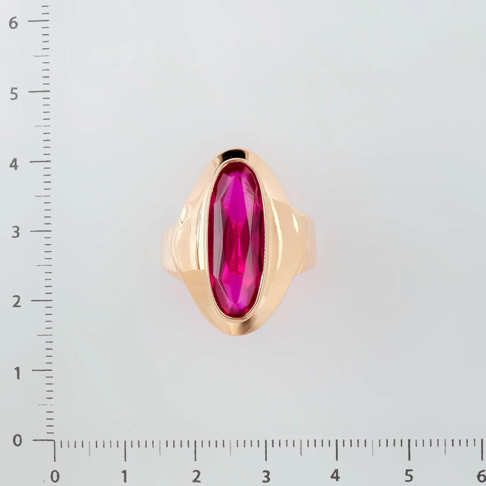 Кольцо с фианитом из красного золота 583 пробы