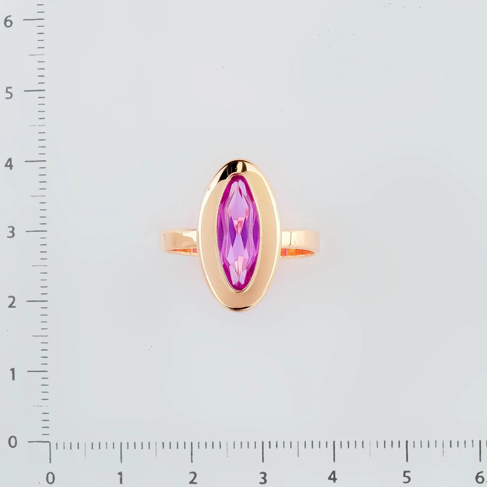 Кольцо с фианитом из красного золота 583 пробы