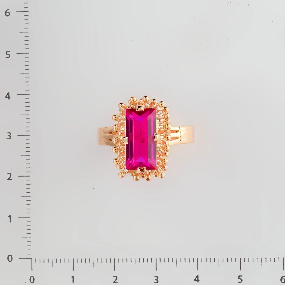 Кольцо с фианитом из красного золота 583 пробы