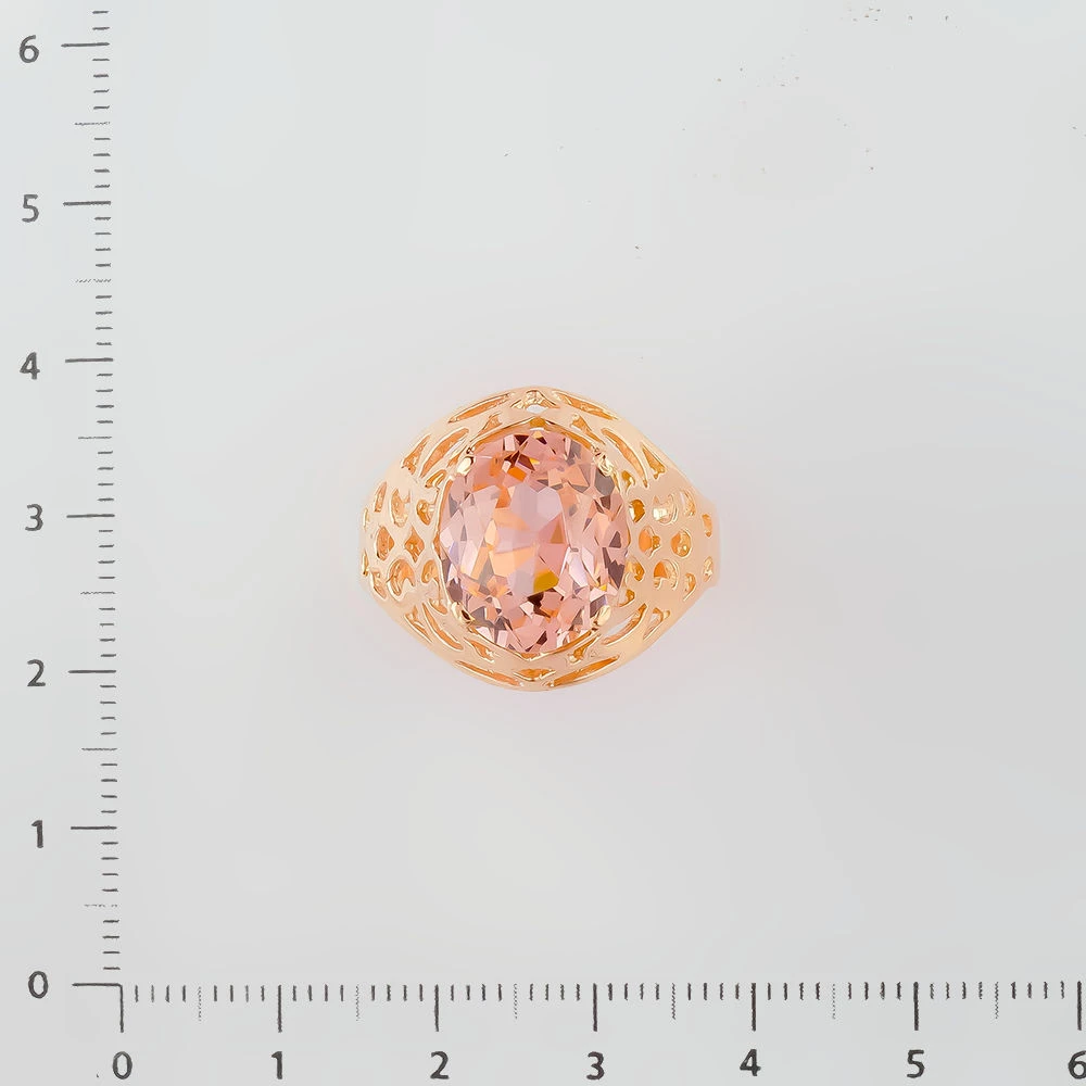 Кольцо с фианитом из красного золота 583 пробы