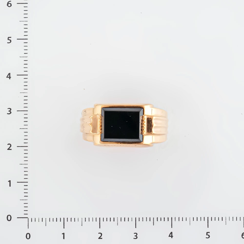 Кольцо с агатом из красного золота 585 пробы