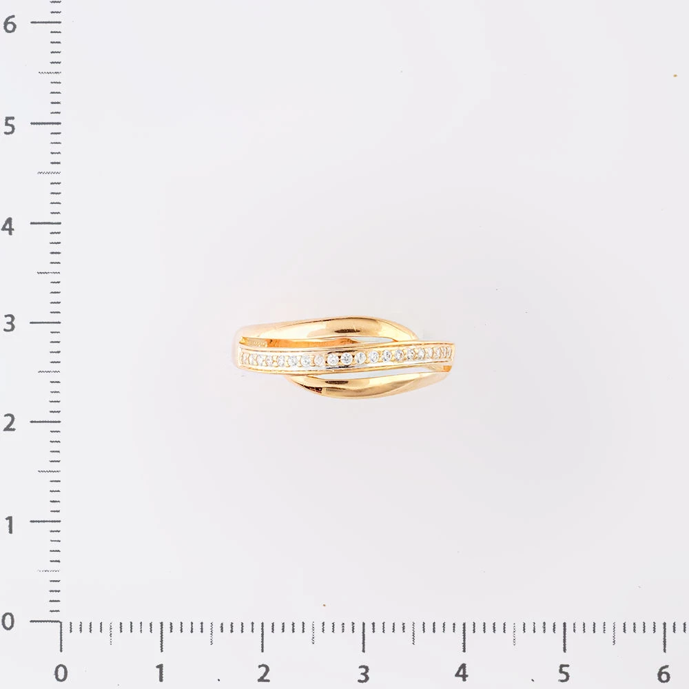 Кольцо с фианитом из красного золота 585 пробы