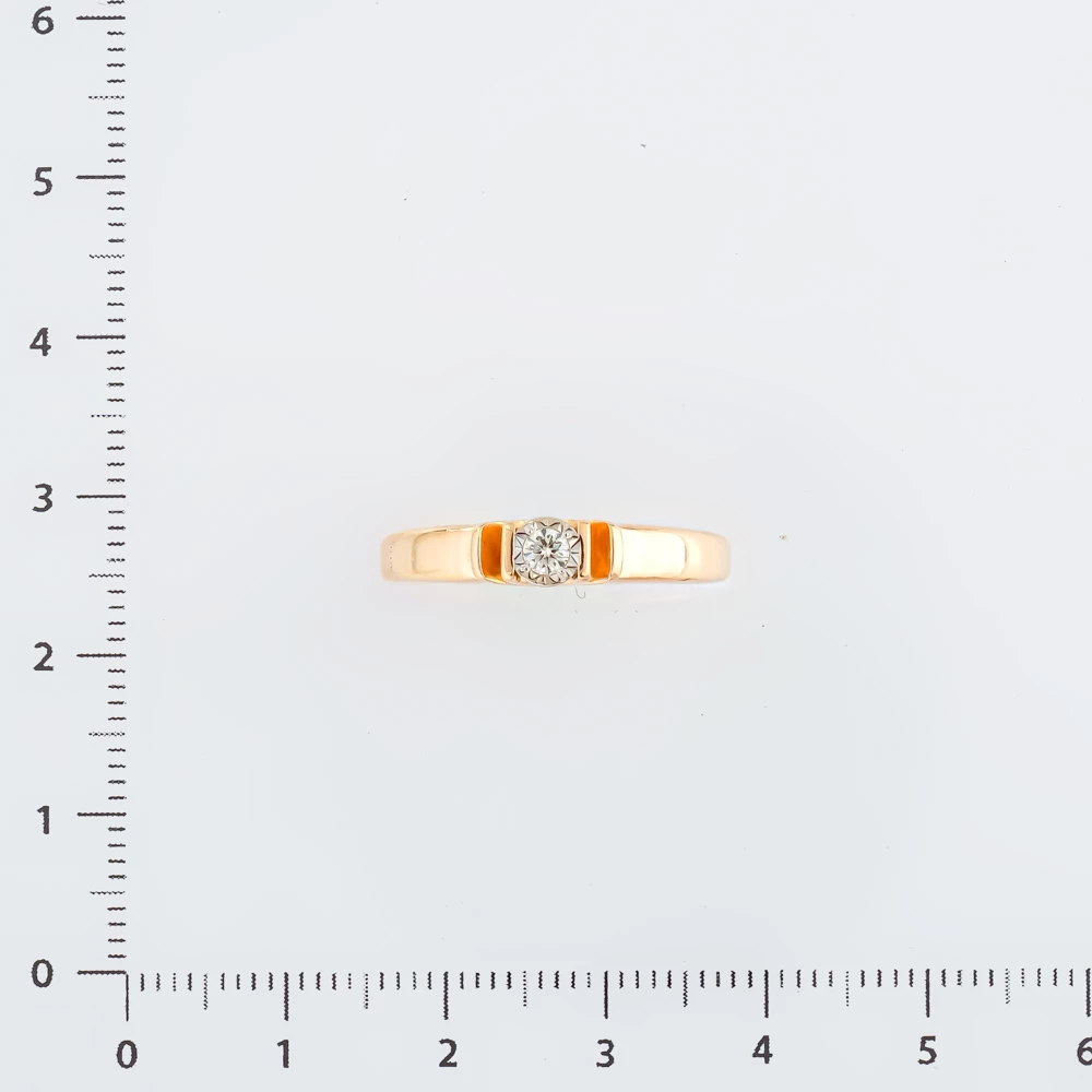 Кольцо с бриллиантом из красного золота 585 пробы