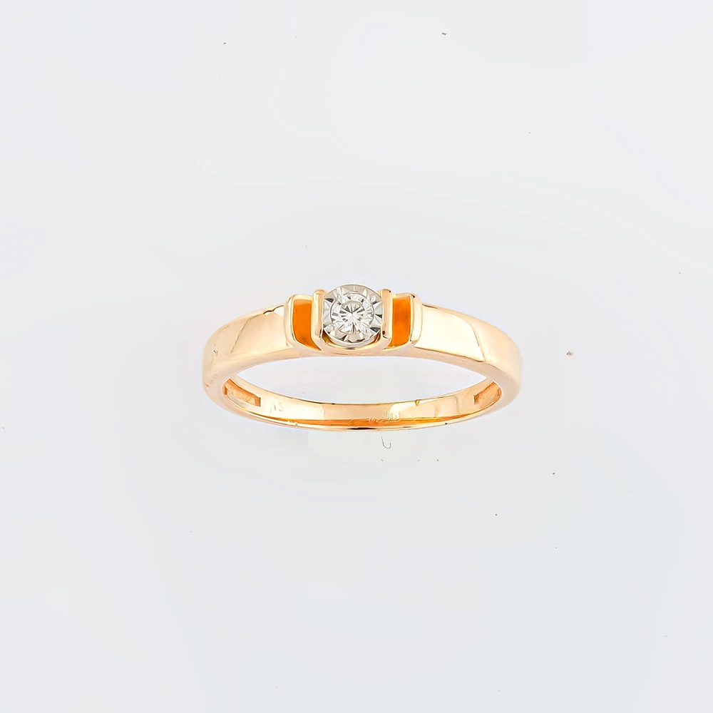 Кольцо с бриллиантом из красного золота 585 пробы