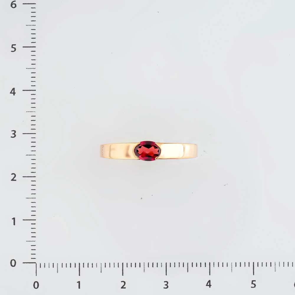 Кольцо с гранатом из красного золота 585 пробы