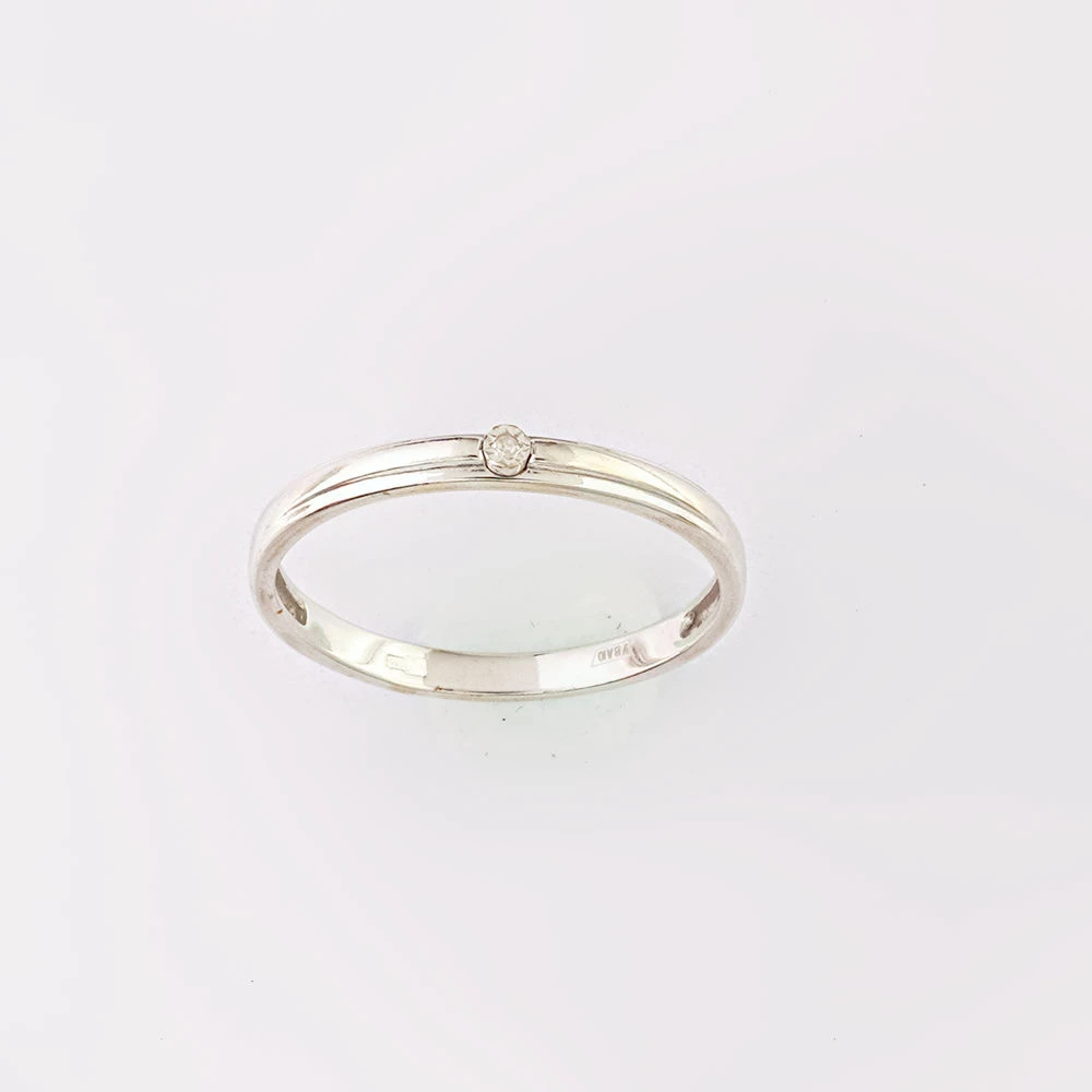 Кольцо с бриллиантом из белого золота 585 пробы