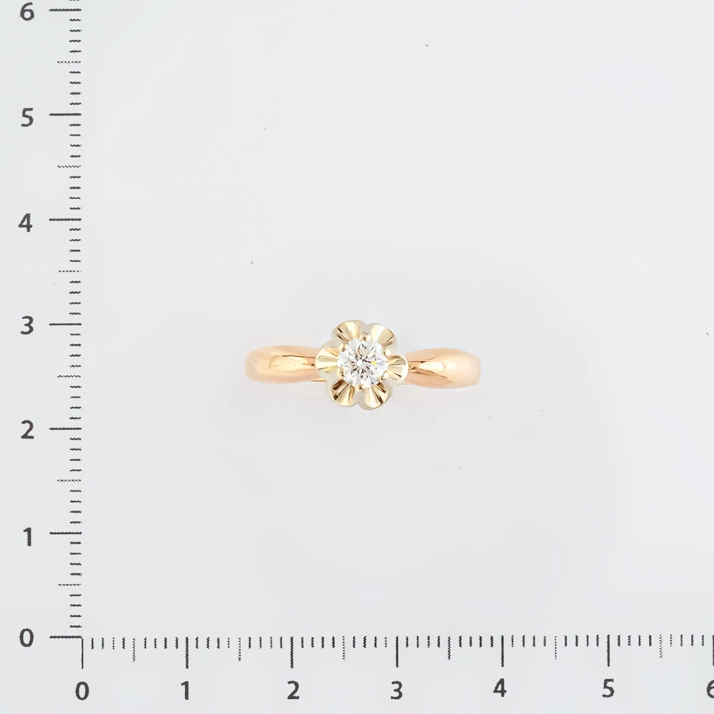 Кольцо с бриллиантом из красного золота 585 пробы