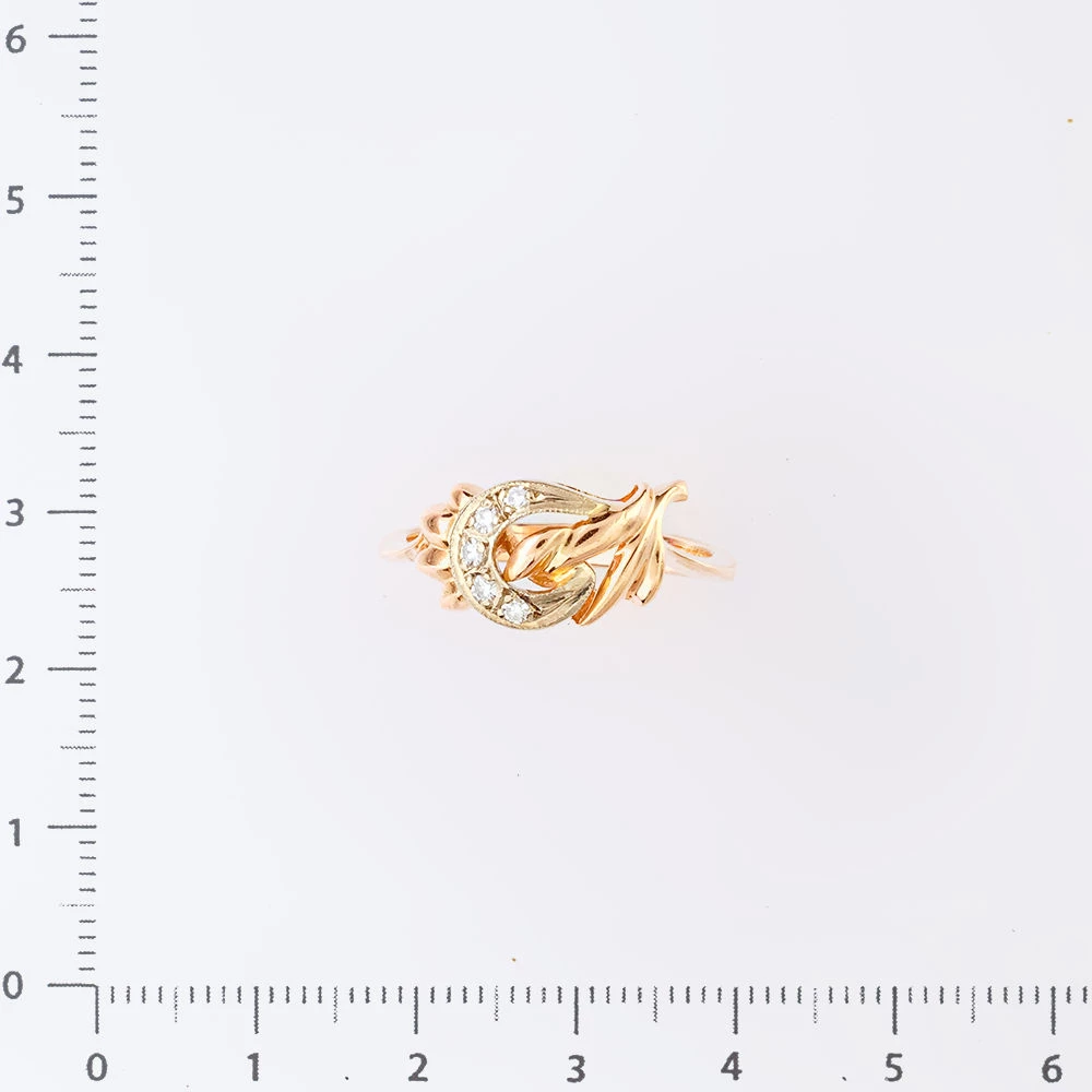 Кольцо с бриллиантом из красного золота 585 пробы