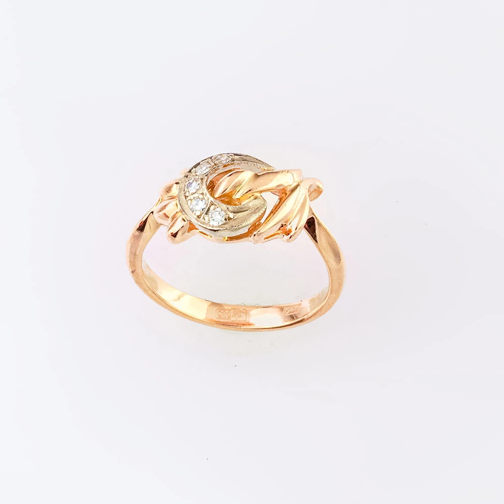 Кольцо с бриллиантом из красного золота 585 пробы