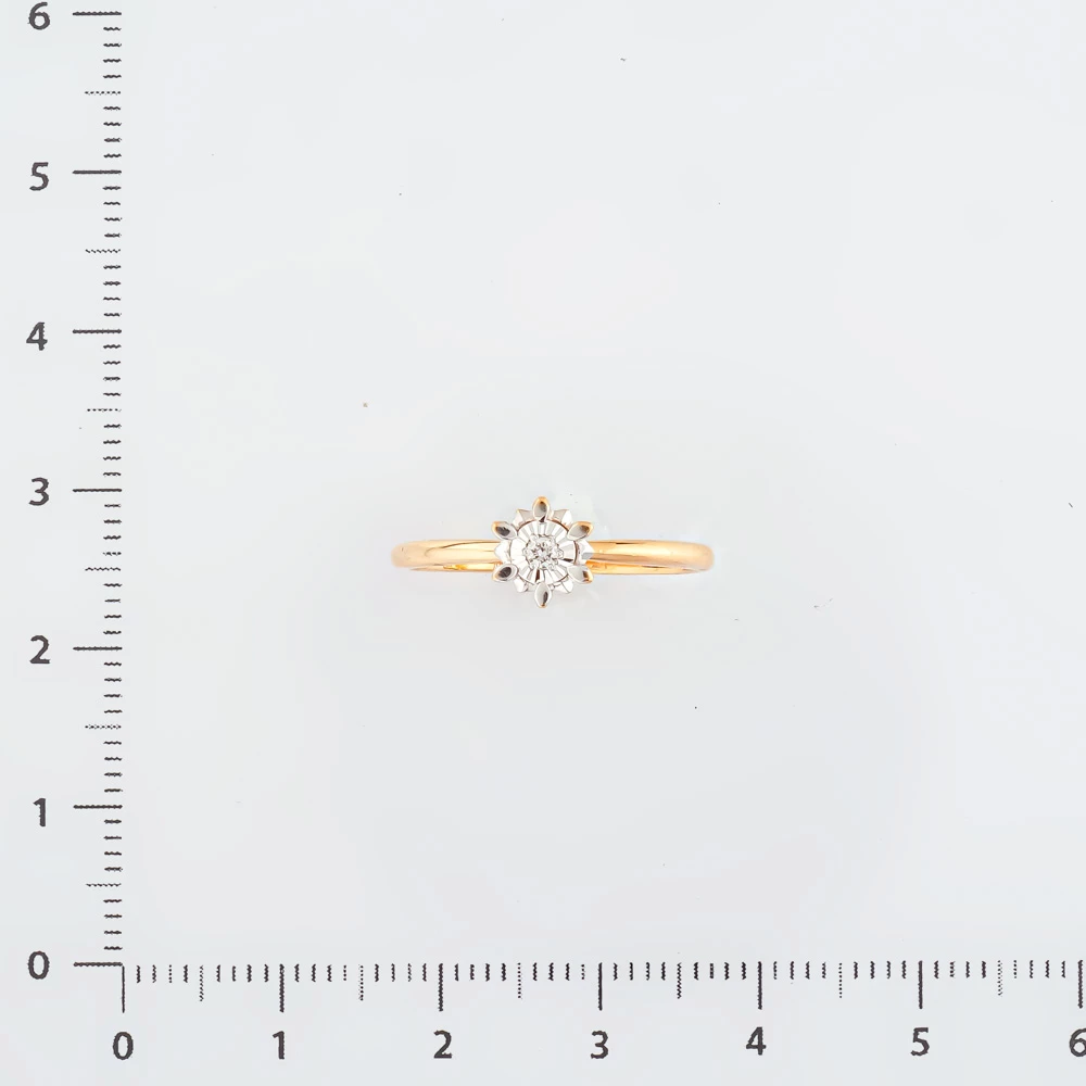 Кольцо с бриллиантом из красного золота 585 пробы