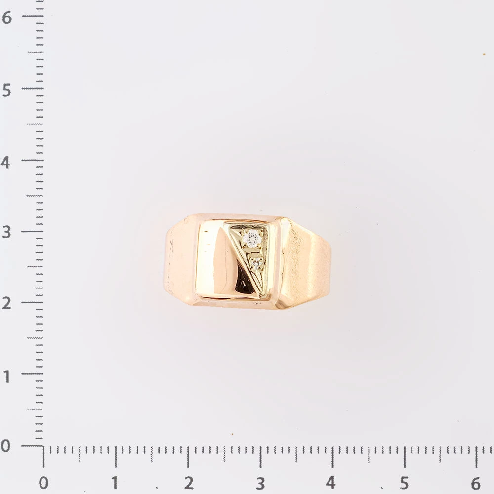 Кольцо с бриллиантом из красного золота 585 пробы