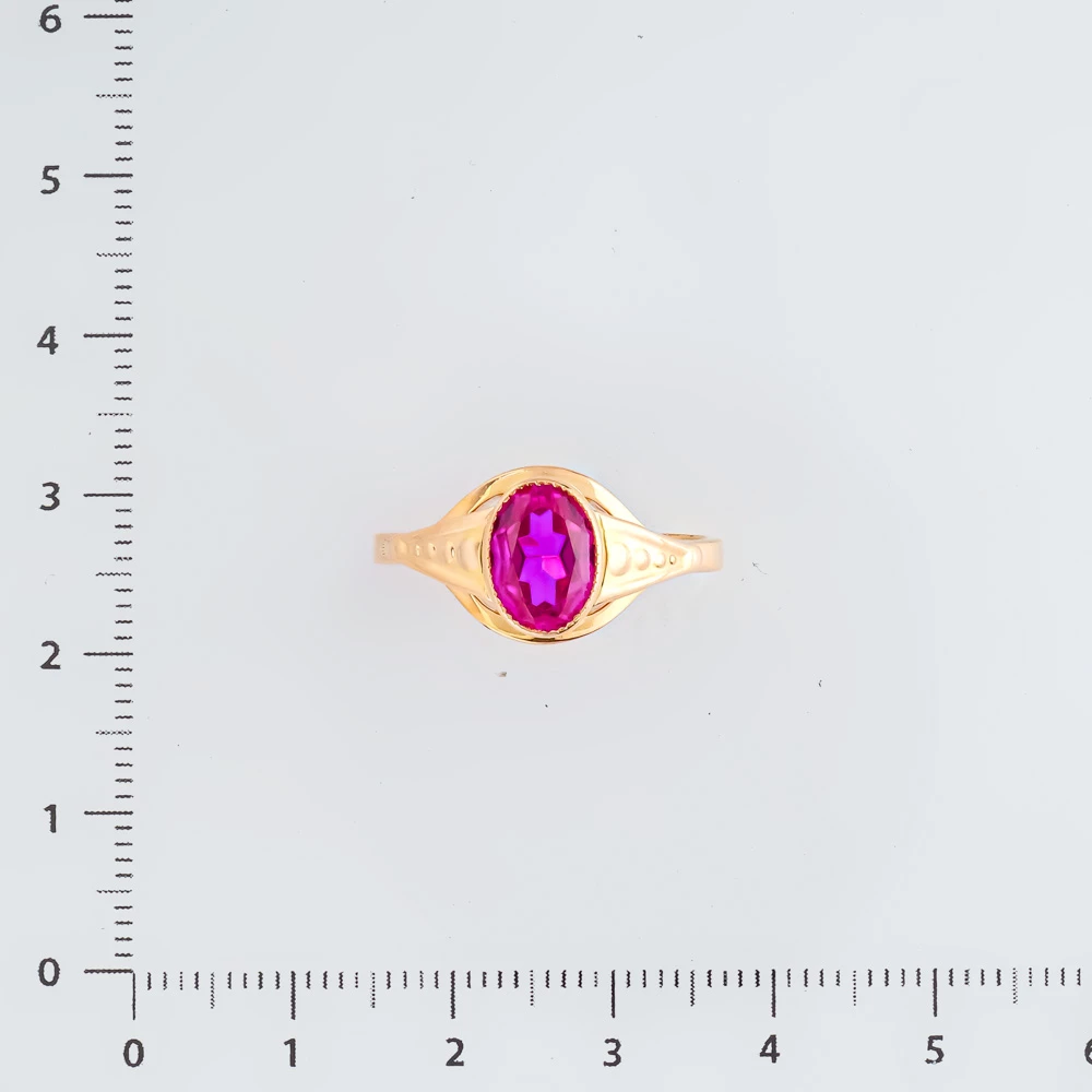 Кольцо с фианитом из красного золота 583 пробы