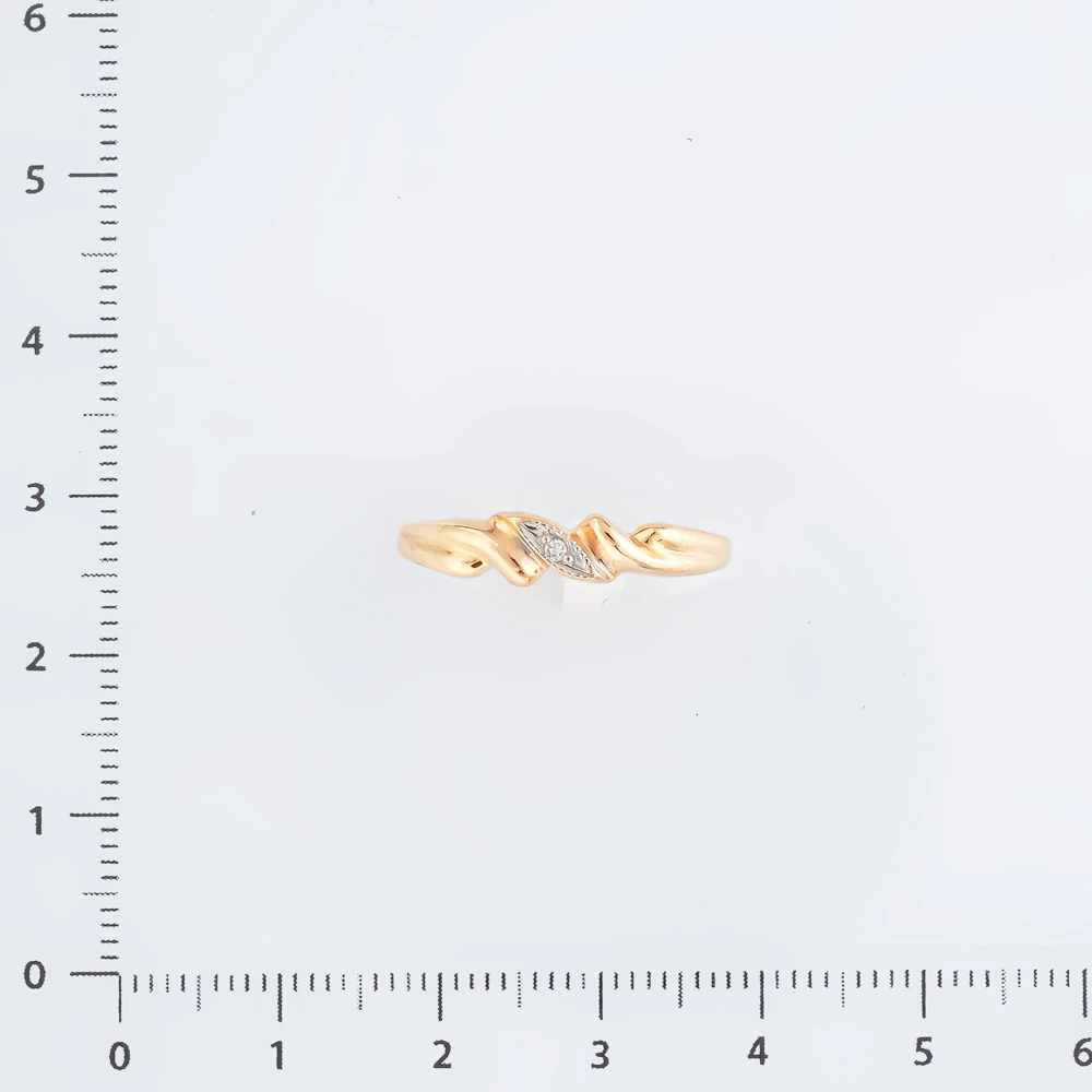 Кольцо с бриллиантом из красного золота 585 пробы