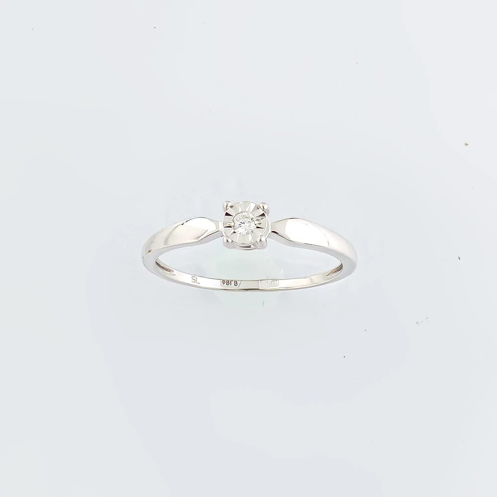 Кольцо с бриллиантом из белого золота 585 пробы