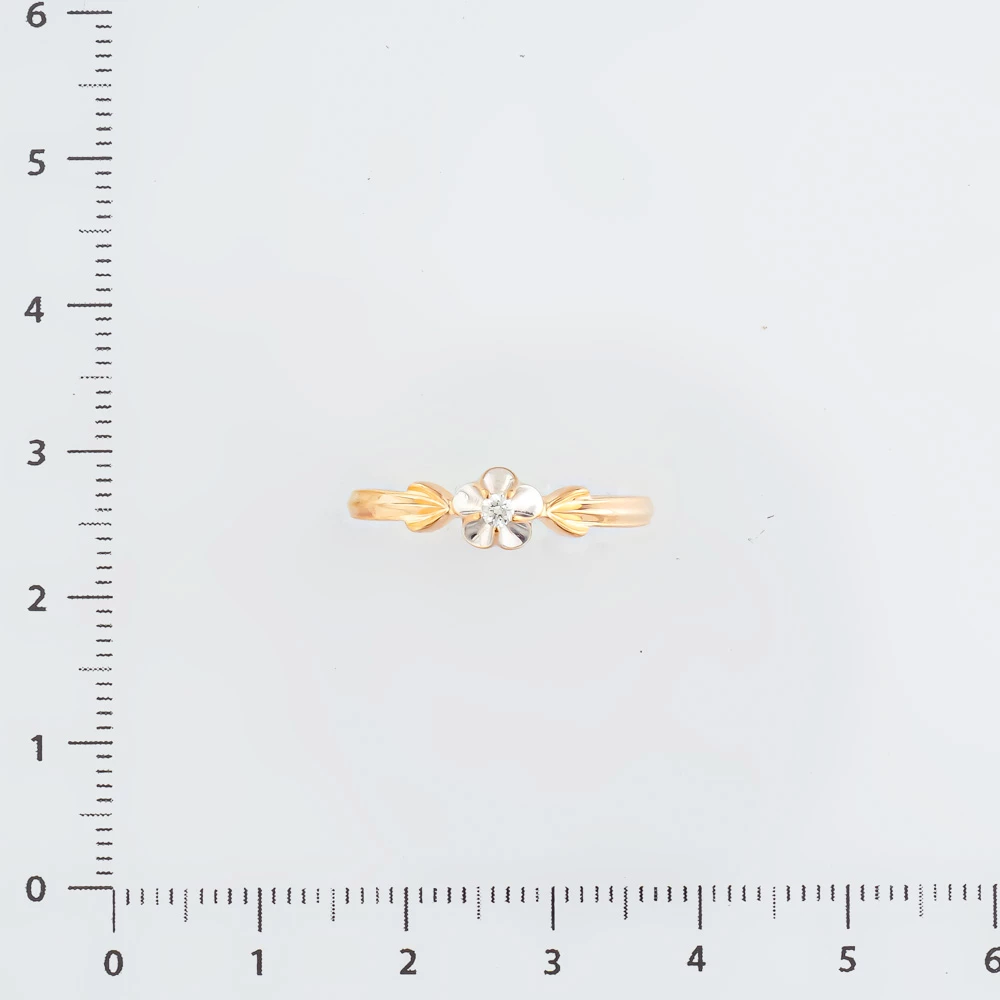 Кольцо с бриллиантом из красного золота 585 пробы