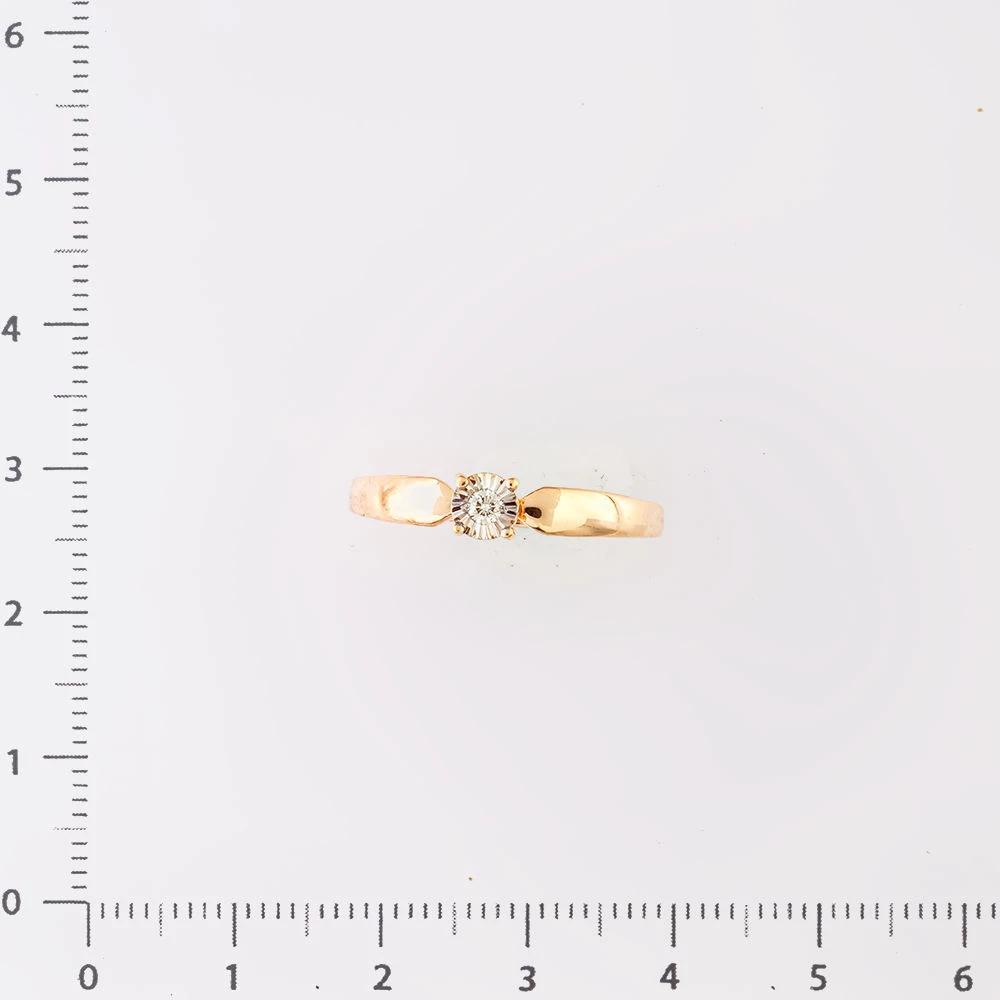 Кольцо с бриллиантом из красного золота 585 пробы