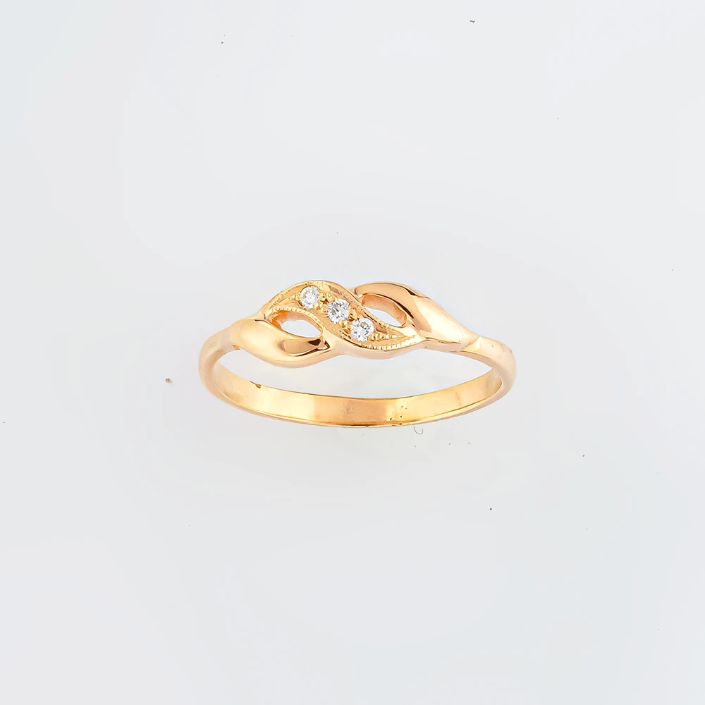 Кольцо с бриллиантом из красного золота 585 пробы