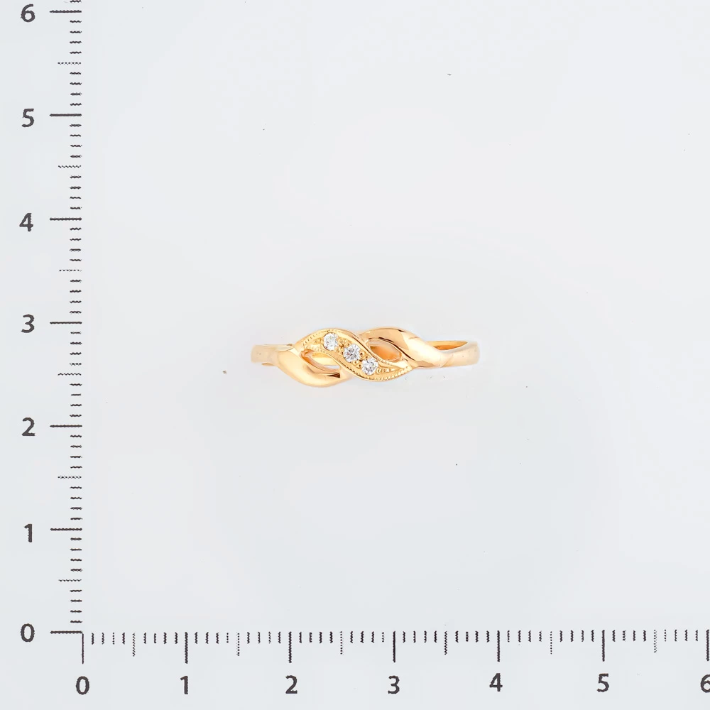 Кольцо с бриллиантом из красного золота 585 пробы