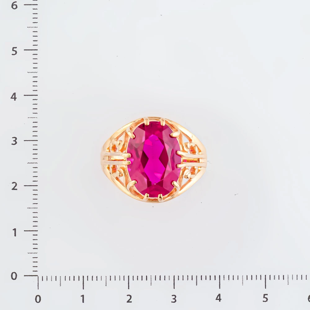 Кольцо с фианитом из красного золота 583 пробы