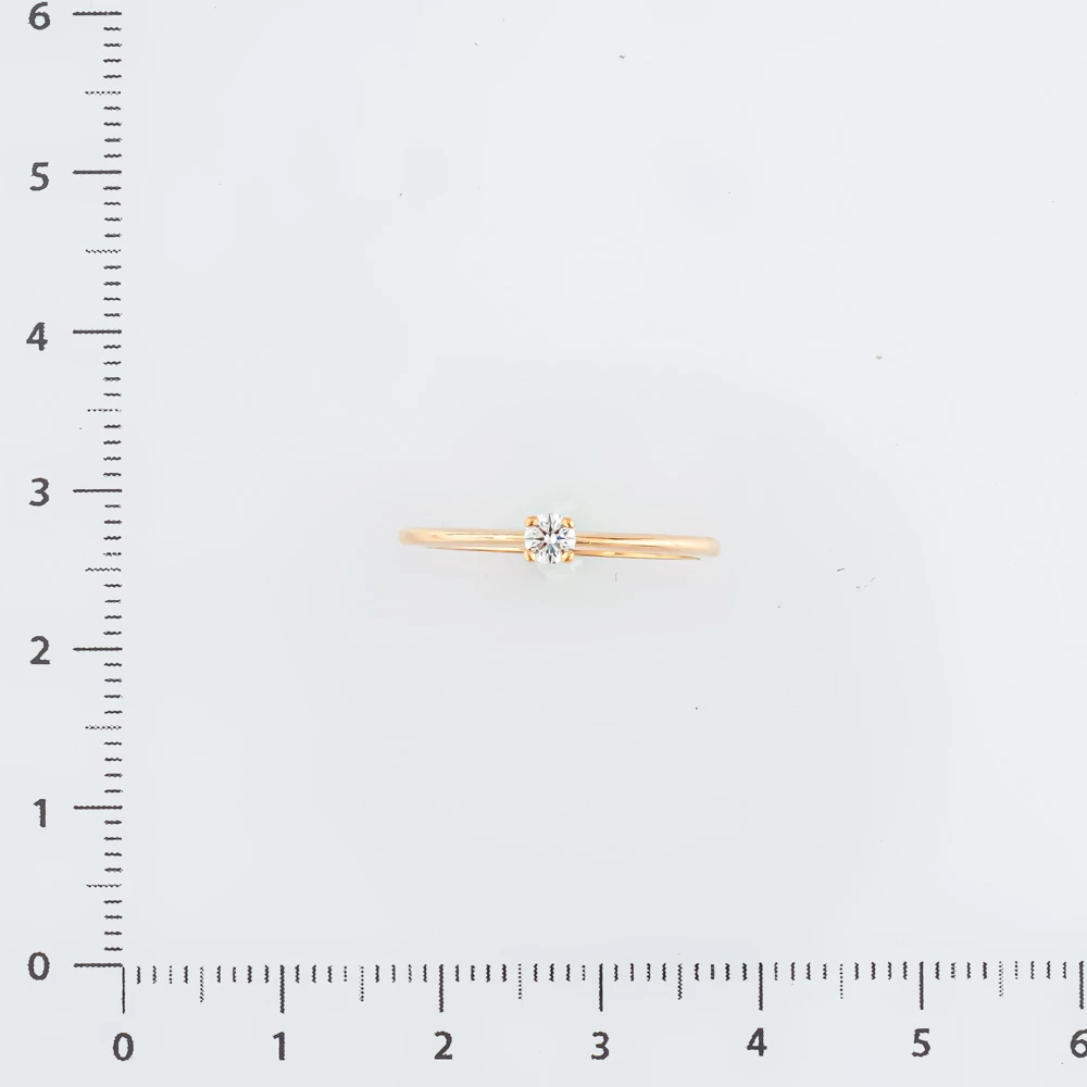 Кольцо с бриллиантом из красного золота 585 пробы