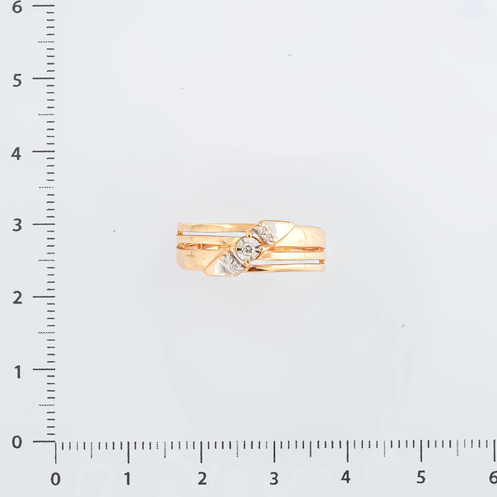 Кольцо с бриллиантом из красного золота 375 пробы