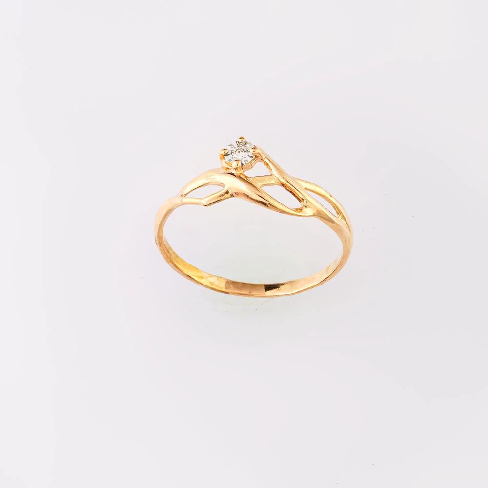 Кольцо с бриллиантом из красного золота 585 пробы