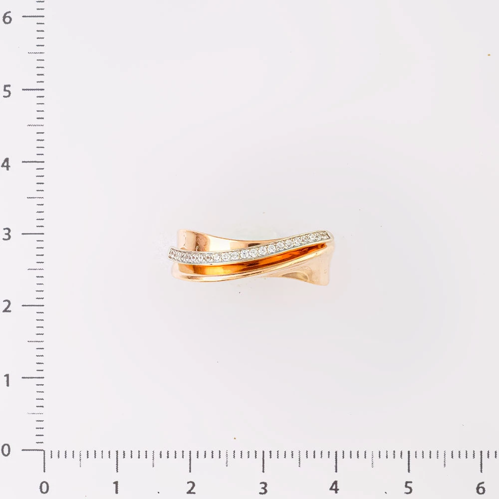 Кольцо с фианитом из красного золота 585 пробы