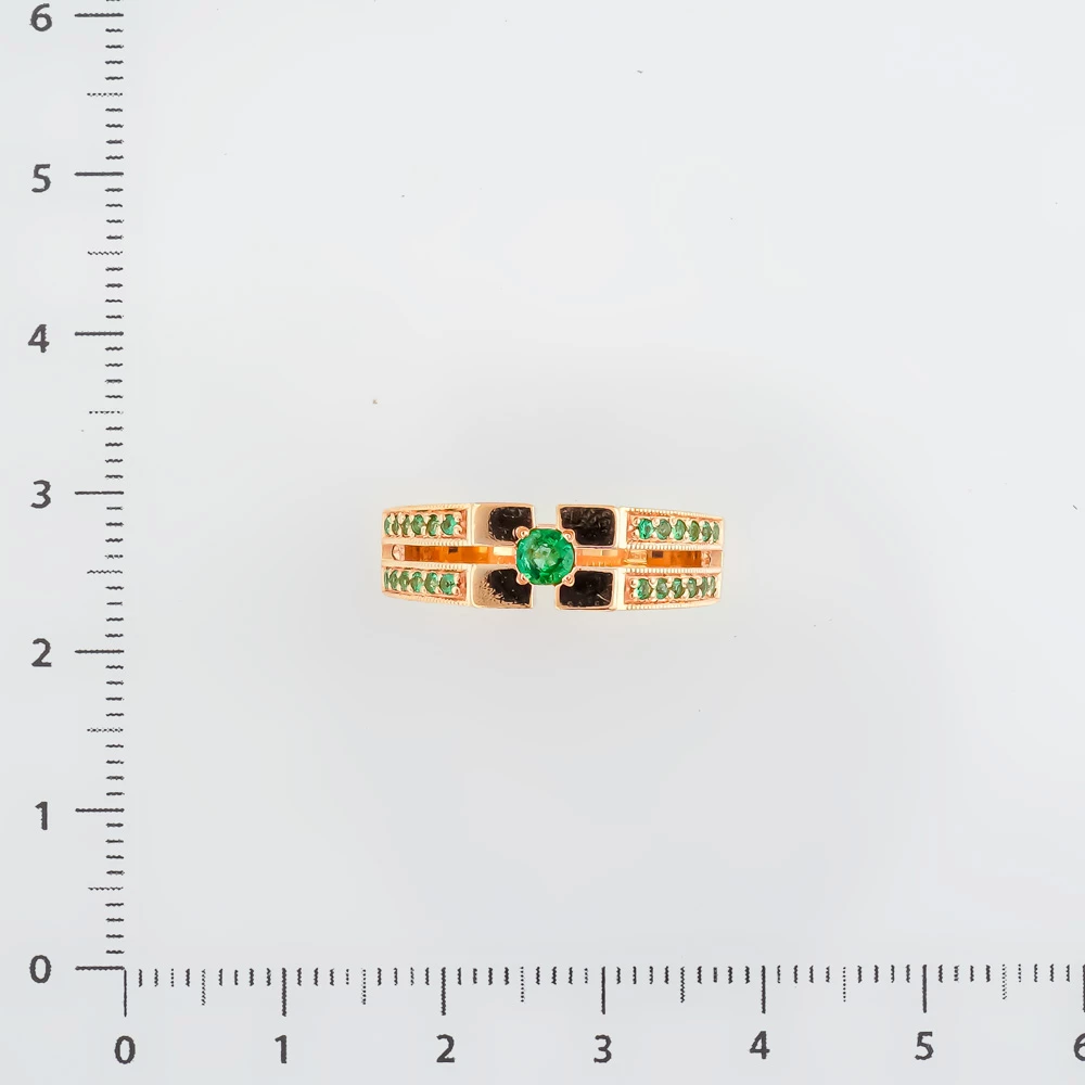 Кольцо с изумрудом из красного золота 585 пробы