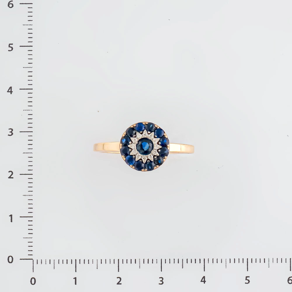 Кольцо с сапфиром из красного золота 585 пробы