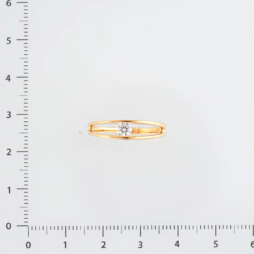 Кольцо с бриллиантом из красного золота 585 пробы