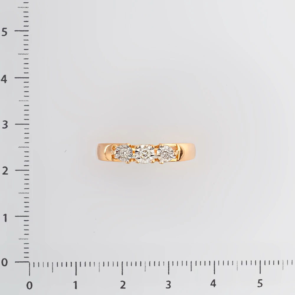 Кольцо с бриллиантом из красного золота 585 пробы