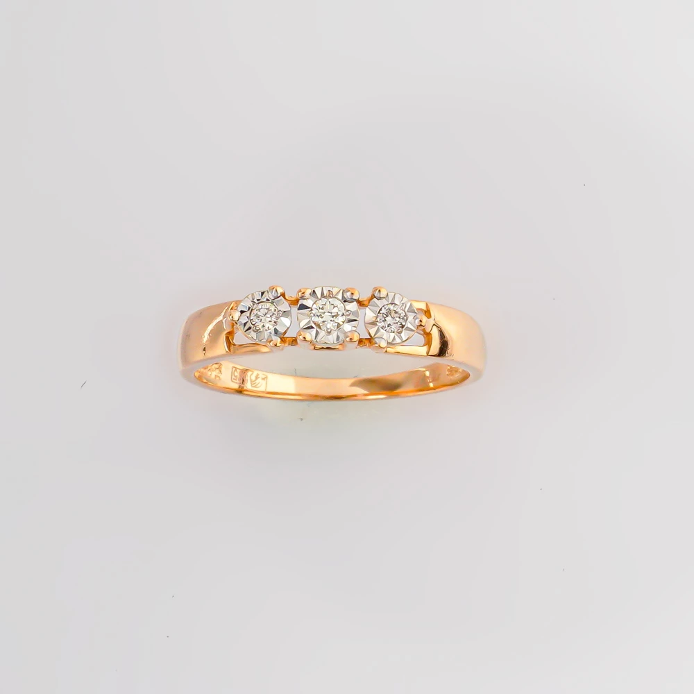 Кольцо с бриллиантом из красного золота 585 пробы