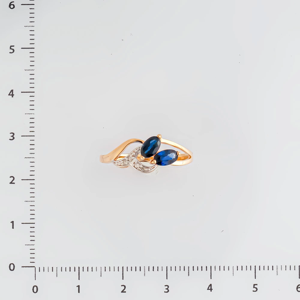 Кольцо с сапфиром из красного золота 585 пробы