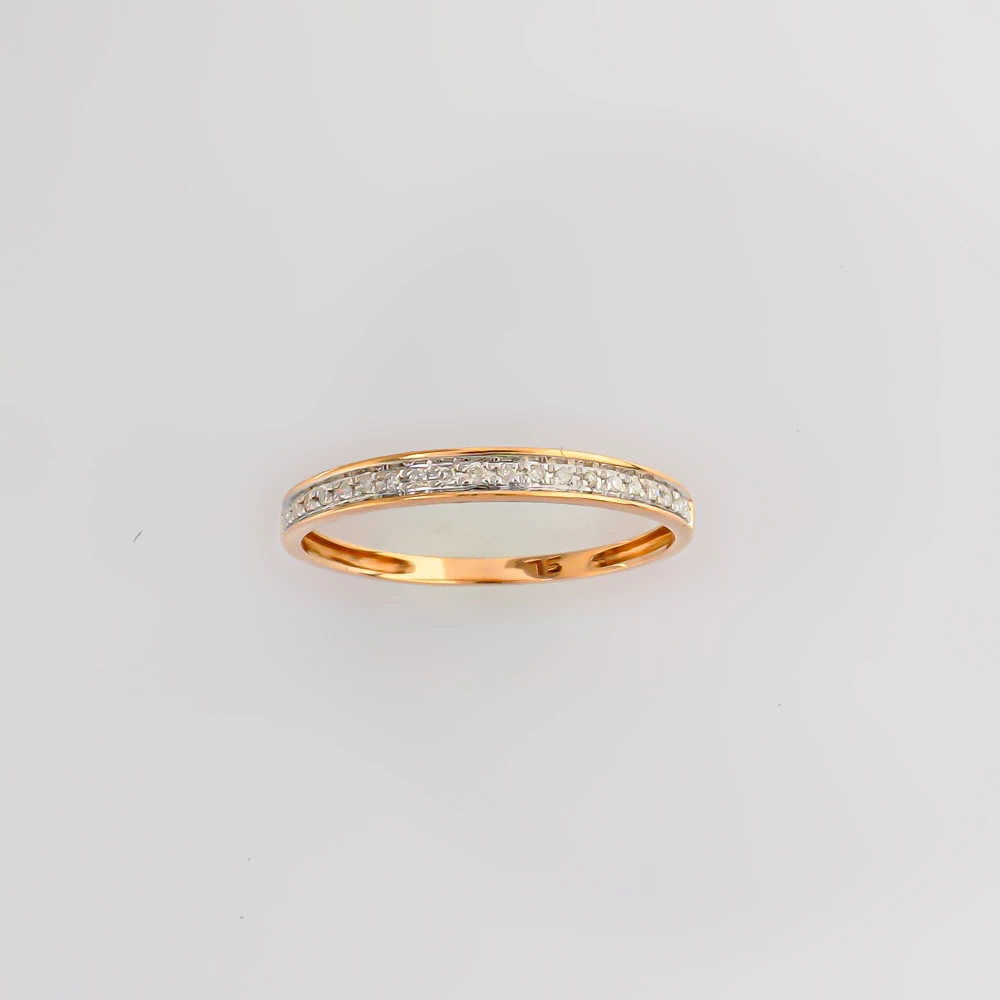 Кольцо с бриллиантом из красного золота 585 пробы