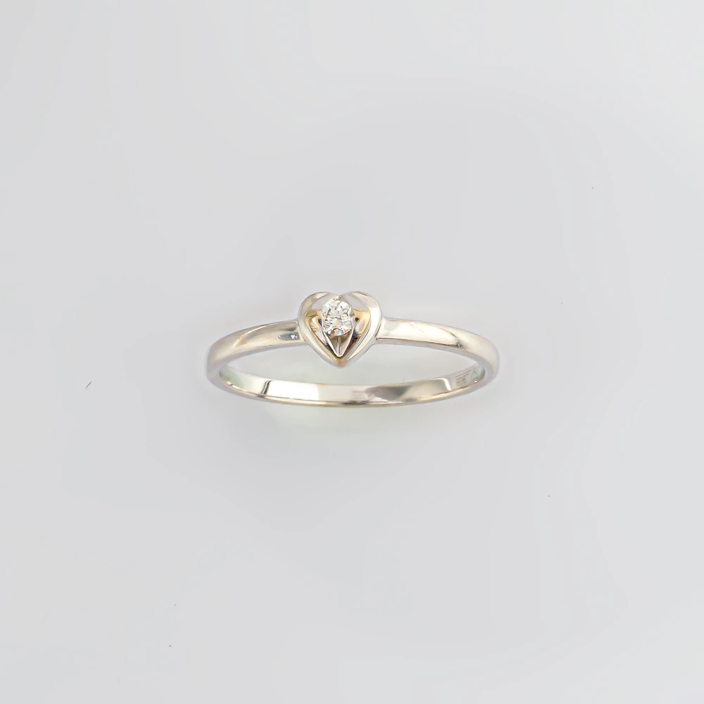 Кольцо с бриллиантом из белого золота 585 пробы