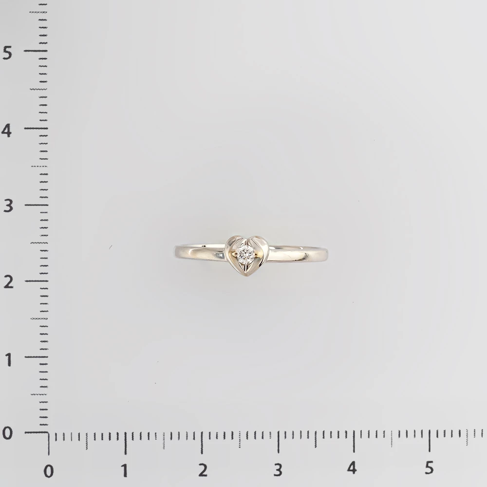 Кольцо с бриллиантом из белого золота 585 пробы