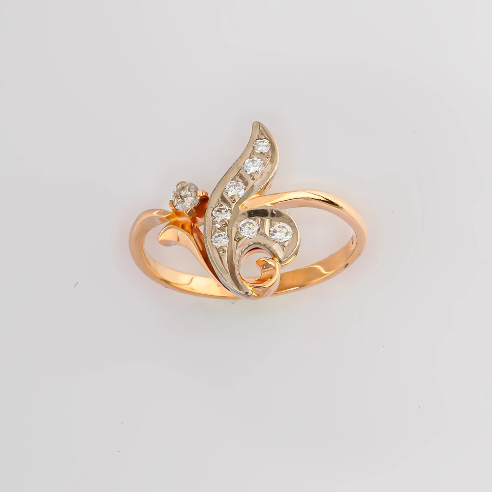 Кольцо с бриллиантом из красного золота 585 пробы