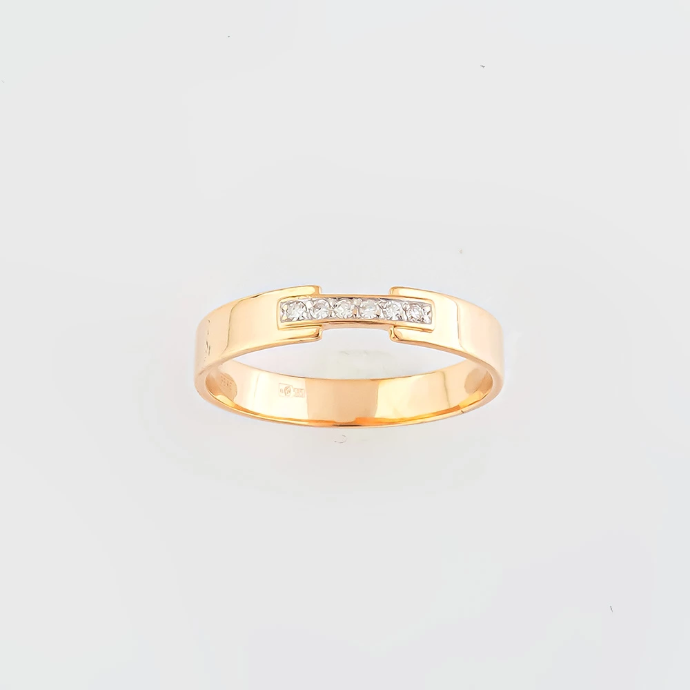 Кольцо с бриллиантом из красного золота 585 пробы