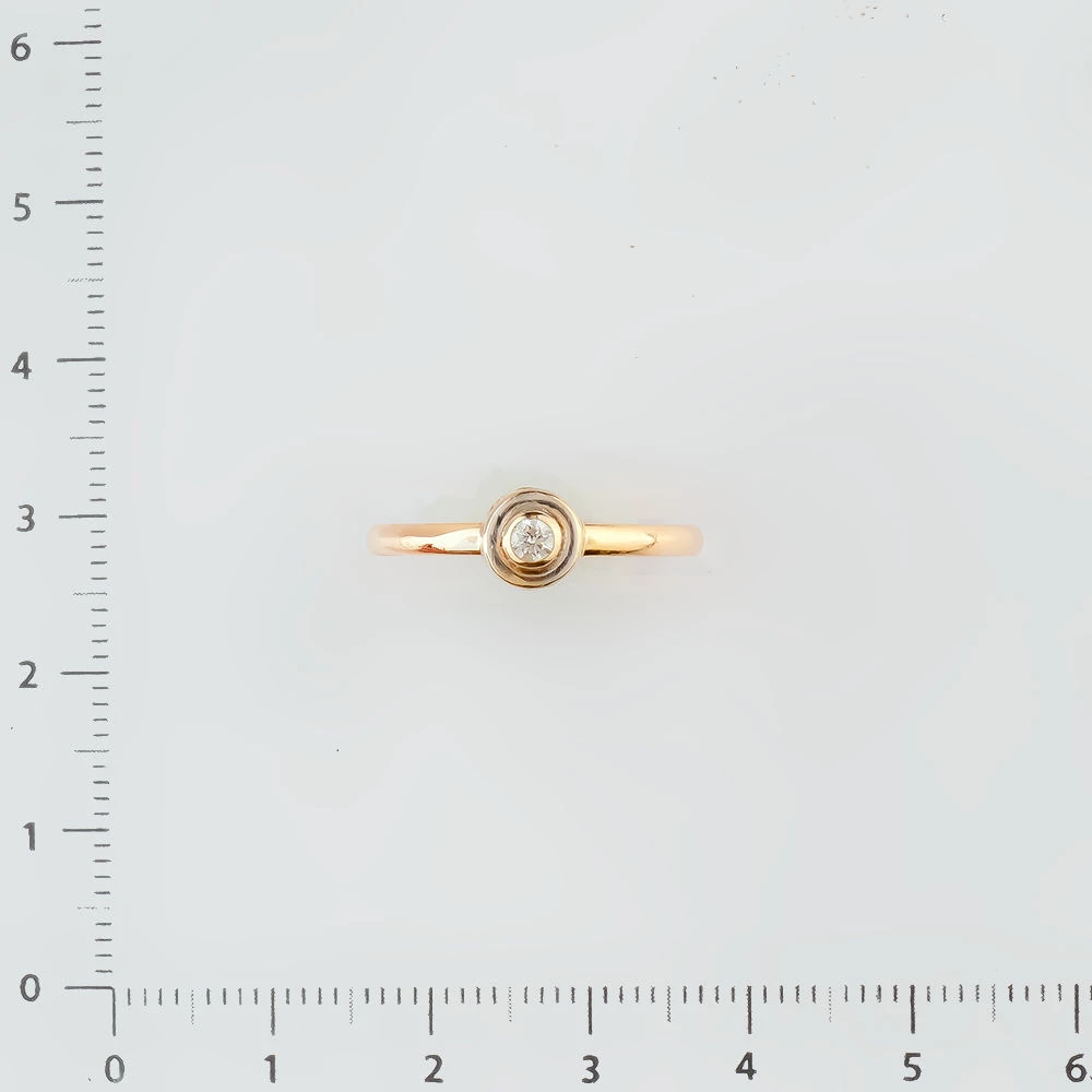 Кольцо с бриллиантом из красного золота 585 пробы