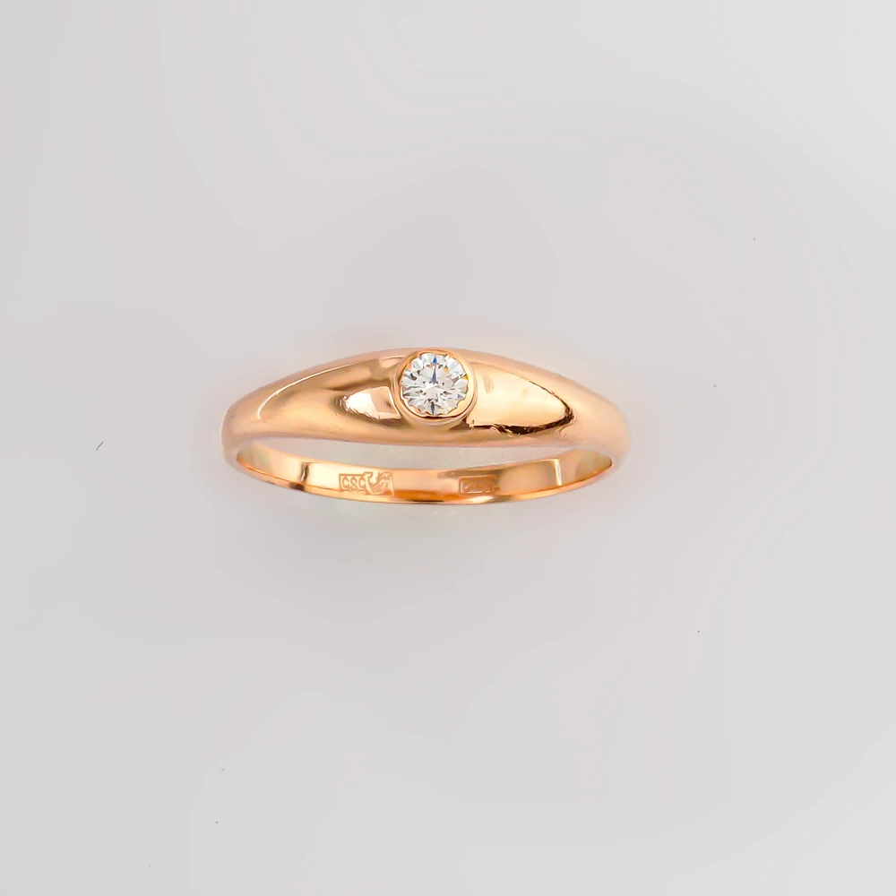 Кольцо с бриллиантом из красного золота 585 пробы