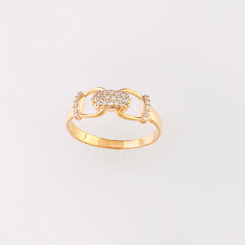 Кольцо с фианитом из красного золота 585 пробы